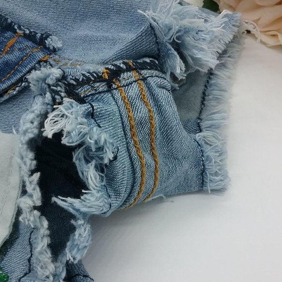Hudson Flower Field Embroidered Denim Shorts - Picture 12 of 13